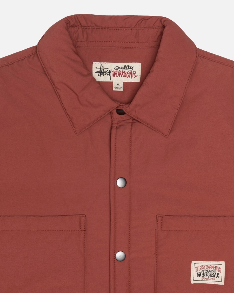 Shirts     Stussy Imbottito Tech Over Rosse Scuro | 46297-NIDR