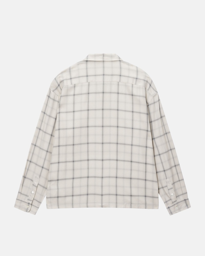 Shirts     Stussy Shadow Plaid Rayon Beige | 51934-IANQ