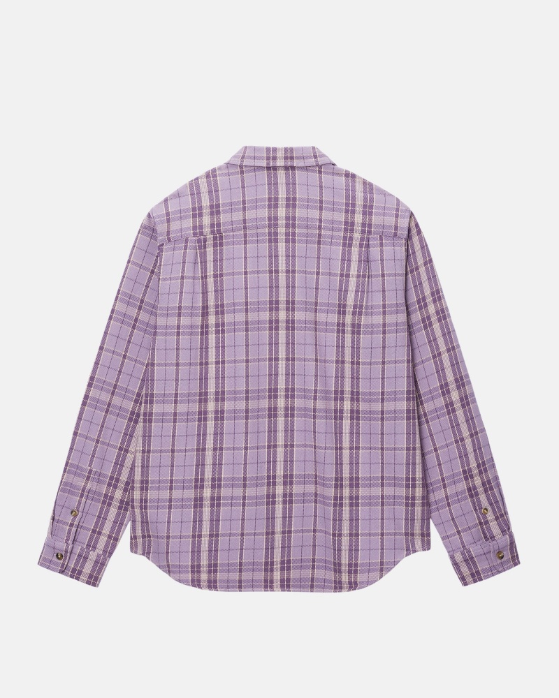 Shirts     Stussy Stones Plaid Lavanda | 68537-OTCH